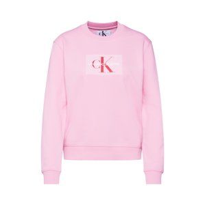 Calvin Klein Jeans Mikina 'MONOGRAM FLOCK BOX LOGO REG CN'  růžová