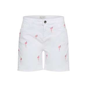 ESPRIT Kalhoty 'Flamingo'  růžová / bílá