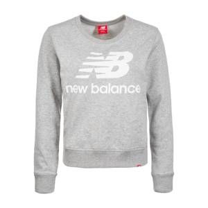 New Balance Sportovní mikina  šedý melír / bílá