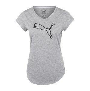 PUMA Funkční tričko 'Heather Cat'  šedý melír / černá