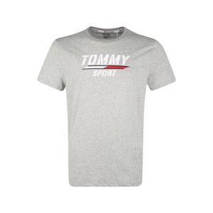 Tommy Sport Funkční tričko  bílá / světle šedá