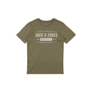 Jack & Jones Junior Tričko  bílá / olivová