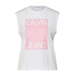 Calvin Klein Jeans Top  světle růžová / bílá