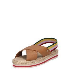 TOMMY HILFIGER Páskové sandály  hnědá / mix barev