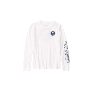 Abercrombie & Fitch Tričko  bílá / chladná modrá